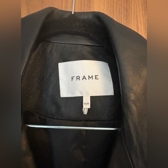 FRAME Black Leather Women's Jacket - Picture 2 of 3